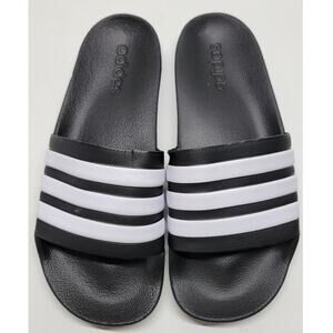 adidas Black and White Adilette Slide Sandals